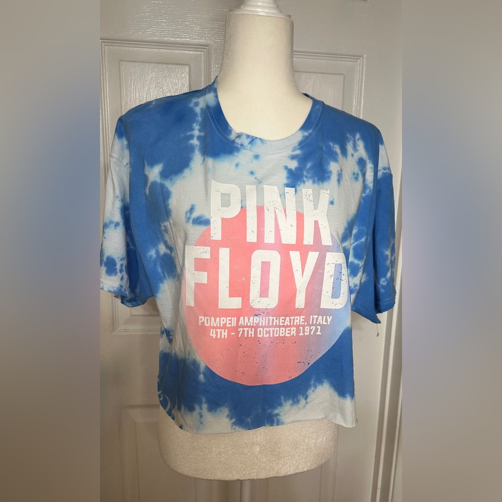 Pink Floyd Pompeii 4th-7th October 1971 Italy Cropped Tie Dye Tee Size Large